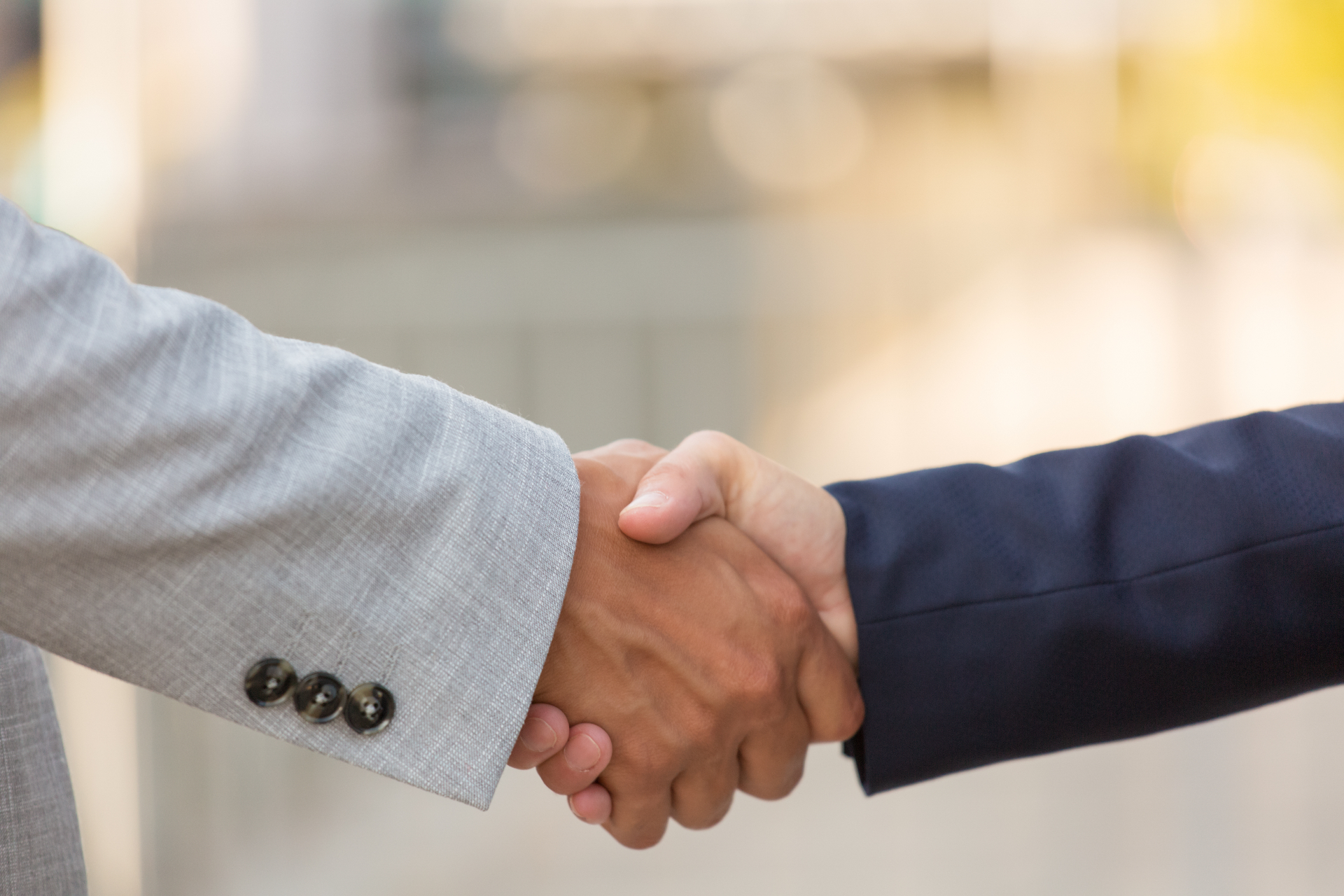 A trusted partnership handshake in our warehouse